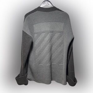 Off White Women's Gray Diagonal Stripe Colorbock Cardigan Sweater Size 40 $933